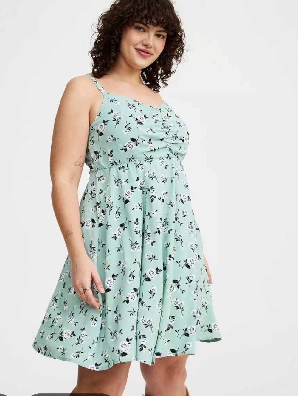 Torrid Floral Mini Challis Skater Dress With Pockets Sz 2x